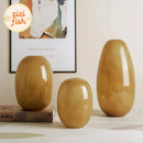 Axyaa Imitation Jade Glass Vase for Flowers Arrangement and Room Decoration