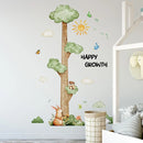 Axyaa Forest Animal Tree Growth Chart Wall Stickers - Kids Nursery Height Measure Decals