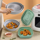 Silicone Air Fryer Tray Liners by Axyaa - Reusable Foldable Mat for Oven Baking
