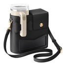 Axyaa Leather Water Bottle Crossbody Bag Large Capacity Universal Holder