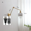 Axyaa Ceramic LED Wall Sconce Pull Chain Switch for Bedroom Bathroom Mirror Stair