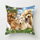 Axyaa Pet Dogs Cartoon Style Pillow Case Home Decor Cushion Sofa Square Pillowcase