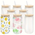 Axyaa 16oz Frosted & Clear Plastic Water Bottles Durable Reusable Portable DIY Drinkware