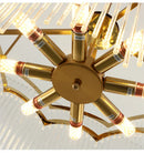 Axyaa Glass Rod Crystal Chandelier Gold Pendant Luxury Hanging Lamp