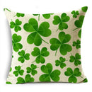 Axyaa St. Patrick's Day Four Leaf Clover Pillow Case in Green Series Home Decoration