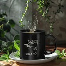 Axyaa Ceramic Cat Coffee Mug 11oz Black - Funny Cat Milk Tea Cup Beer Cup