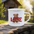 Axyaa Couple Bear Enamel Mug - Valentine's Coffee Cup Gift