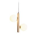 Axyaa Frosted Glass Crystal Chandelier: Elegant Round Ball Pendant Light for Living Room