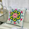 Axyaa Ethnic Floral Embroidered Pillowcase - Cotton Throw Cushion Cover