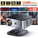 Axyaa 4K UHD Projector 35000 Lumens Android WiFi 6 BT5.2 64G Native1080P Theatre