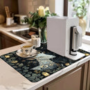 Axyaa Watercolor Forest Kitchen Mat: Absorbent, Antiskid, Quick Drain, Tableware & Dish Drying