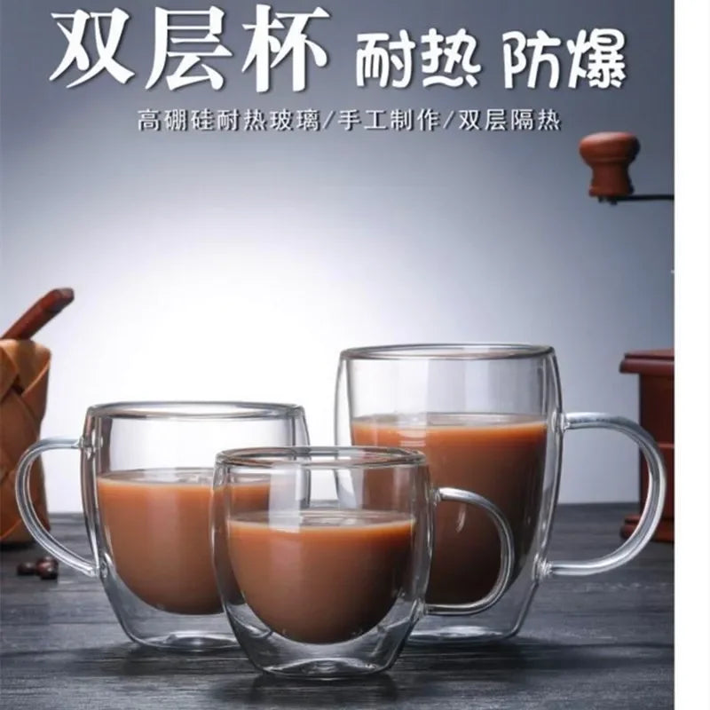 Axya Double Wall Glass Tea Drink Cups Healthy Coffee Insulated Shot Glass