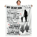 Axyaa Cozy Flannel Throw Blanket - Son's Love-Filled Gift from Mom