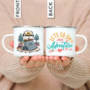 Enamel Mountain Mug with Handle by Axyaa. Best Camping Gift for Outdoor Lovers