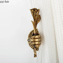 Axya Orichalcum Gold Curtain Hook Rose Hands Metal Hook Vintage Wall Hangings Key Hanger