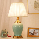 Axyaa Simple Modern New Chinese Ceramic Table Lamp for Bedroom and Living Room