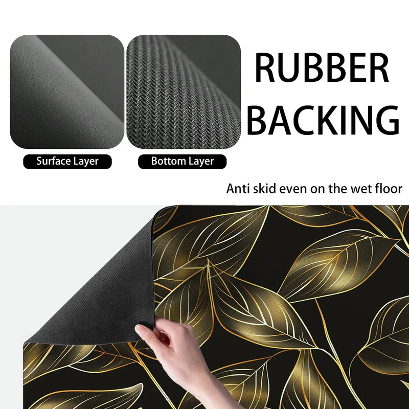 Axyaa Branches Leaves Kitchen Bathroom Drying Mat Branches Leaves Antiskid Drain Pad