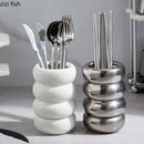 Axya Ceramic Chopsticks Barrel with Cutlery Organizer