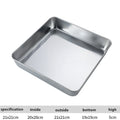 Axyaa Stainless Steel Square Baking Pan Dessert Tray Kitchen Storage Tools