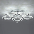 Axyaa Chrome Crystal Ceiling Chandelier for Modern Home Decor