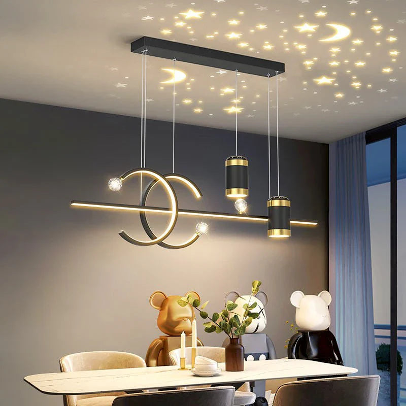LED Pendant Chandelier by Axyaa: Modern Dining Room Hanging Light