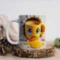 Axyaa Ceramic Coffee Mug 350ml: Fun Emoticons Design, Perfect for Home and Office