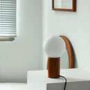 Axya Retro Ceramic Desk Lamp with Solid Wood Base for Bedroom and Study