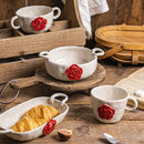 Axyaa Wave Point Rose Ceramic Tableware Set