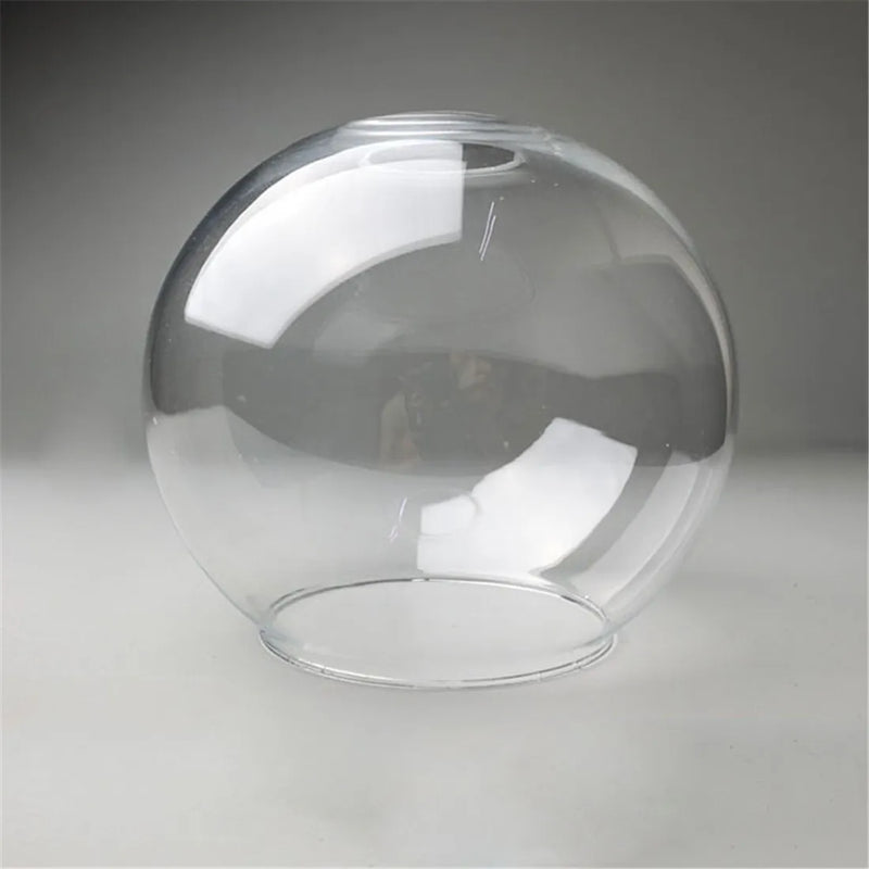 Axyaa Hand Blown Clear Glass Globe Lampshade with 2 Ends Opening