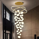 Axyaa Modern LED Staircase Chandeliers for Living Room - Indoor Hanging Light