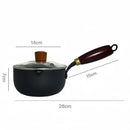 Axyaa Wooden Handle Induction Milk Pot - Ideal for Whipped Cream, Boiling Water, Soup