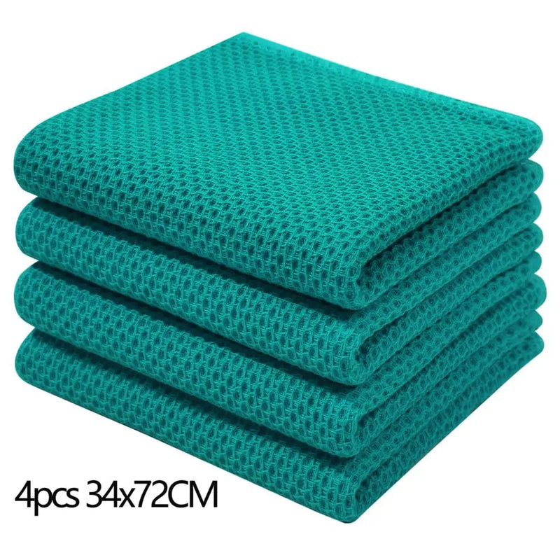 Axyaa Waffle Weave Kitchen Towel Set Absorbent Quick Dry Dishcloth Wash Cloth