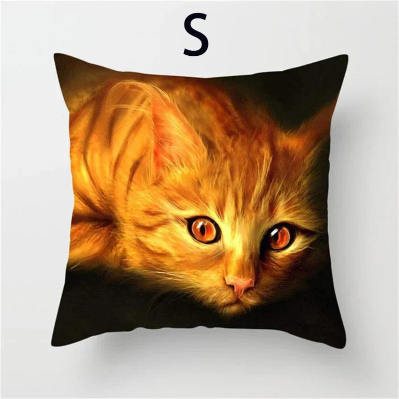 Cat Pattern Cushion Cover 45x45cm - Ideal Sofa & Home Decor Gift by Axyaa