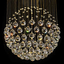 Axyaa Round K9 Crystal LED Ceiling Chandelier for Living Dining Bedroom Decor