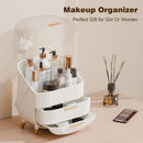 Axyaa Vanity Makeup Organizer with Lid, Drawers - Cosmetics Skincare Display Case