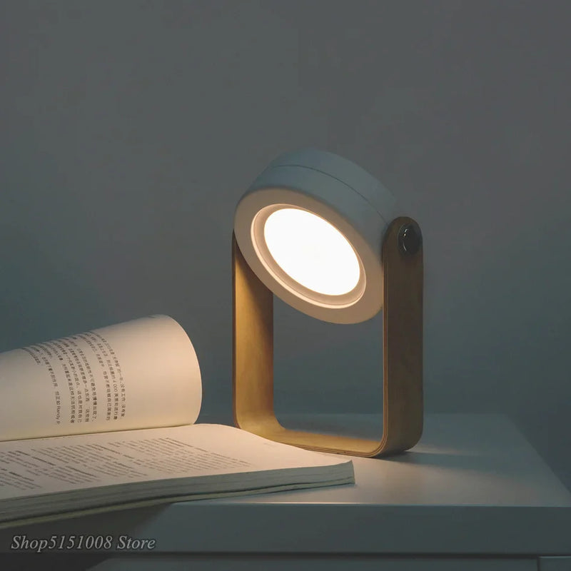 Axyaa Portable Lantern Lamp Wood Handle Foldable Night Light