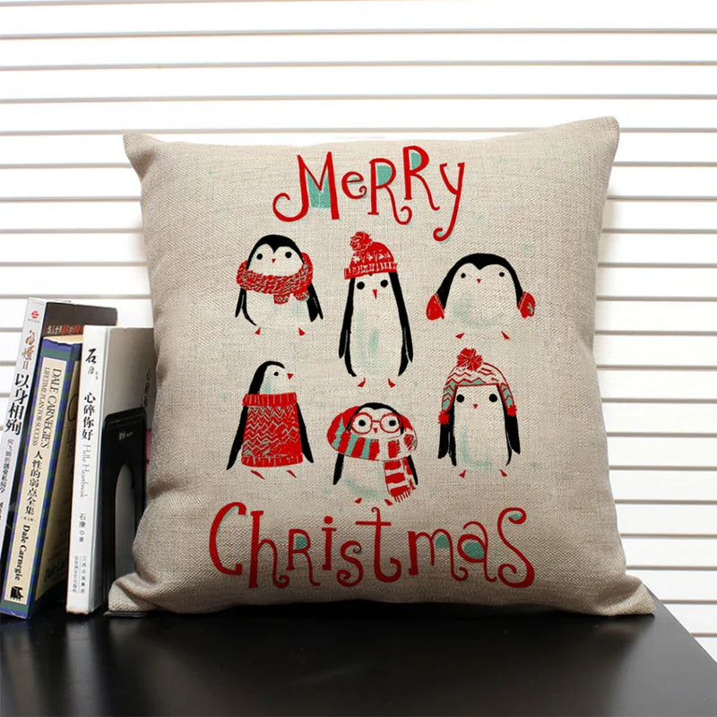 Animal Penguin Cushion Cover 45x45, Axyaa Brand - Cute & Funny Decorative Pillowcase