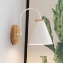 Axyaa Nordic Wood Wall Lamp Modern Bedroom Bedside Light Macaron Wall Lights