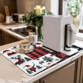 Axyaa Christmas Snow Coffee Cup Drying Mat Non-slip Absorbent Kitchen Counter Drain Mat