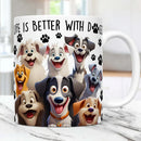 Axyaa Dogs & Coffee Mug 11oz Ceramic Home Tea Cup Friends Birthday Gift