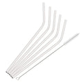 Axyaa Metal Drinking Straws Set - Eco-friendly Stainless Steel, 6pcs Bent Reusable Straw Kit