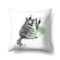 Axyaa Cartoon Animals Plush Cushion Cover 45x45cm Cute Cats and Dogs Pillowcase