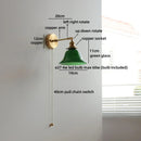 Axyaa Vintage Industrial Green Glass Wall Light with Switch
