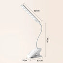 Axyaa Dual-head Clip-On Desk Lamp with Touch Control, Dimmable Light, Phone Holder