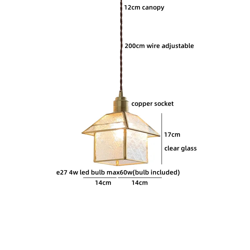 Axyaa Wood Glass LED Pendant Light Headboard Chandelier Black Walnut