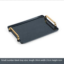 Axyaa Rectangular Plastic Tray with Handle for Home, Hotel, and Decor Use