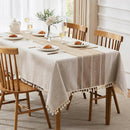 Axyaa Linen Cotton Waterproof Tablecloth for Dining Coffee Table Kitchen Room Decor