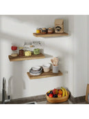 Axyaa Rustic Wood Floating Wall Shelf for Stylish Home Decor and Storage