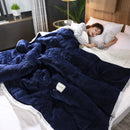 Axyaa Coral Fleece 3-Layer Thicken Blanket Quilt - Soft & Warm Winter Bedding