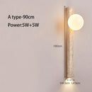 Axyaa Yellow Travertine Cave Stone Wall Light - Retro Staircase Bedroom Lamp